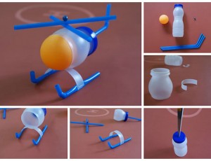 Helić od plastične boce i slamki